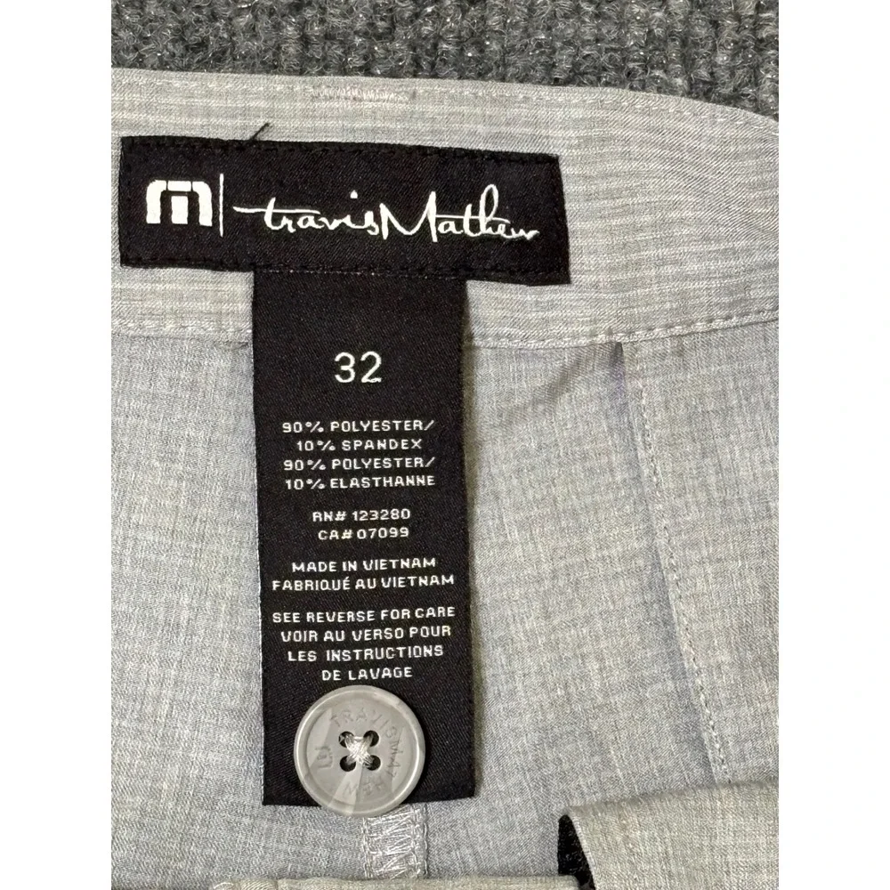Travis Mathew Men's Size 32 Gray Striped Performance‎ Golf Shorts